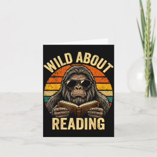 Tarjeta Chicos animal divertido salvaje sobre leer libro d