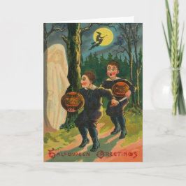 Tarjeta Chicos Asustados Por Fantasma
