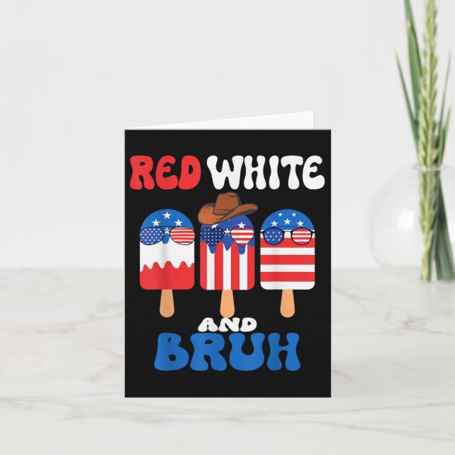 Tarjeta Chicos Blancos Rojos Y Bruhos Popsicles 4 de Julio (Anverso)
