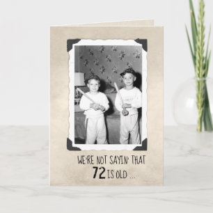 Tarjeta Chicos Con Batos De Béisbol 72 Cumpleaños 