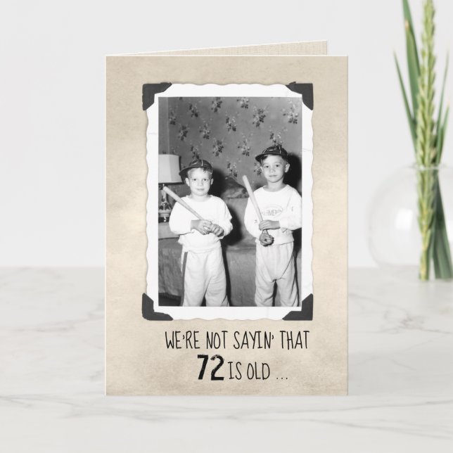Tarjeta Chicos Con Batos De Béisbol 72 Cumpleaños  (Anverso)