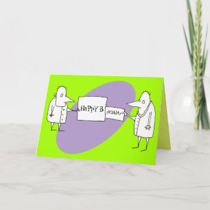 Tarjeta Chicos de dibujos animados con carteles de feliz c