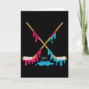 Tarjeta Chicos de hockey con helado goteando Jugador de ho