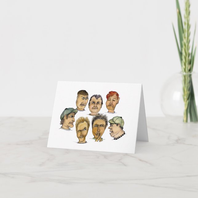 Tarjeta Chicos divertidos y la pandilla está aquí (Anverso)