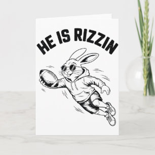 Tarjeta Chicos Él Ha Resucitado Conejo Cara Sungles Fútbol
