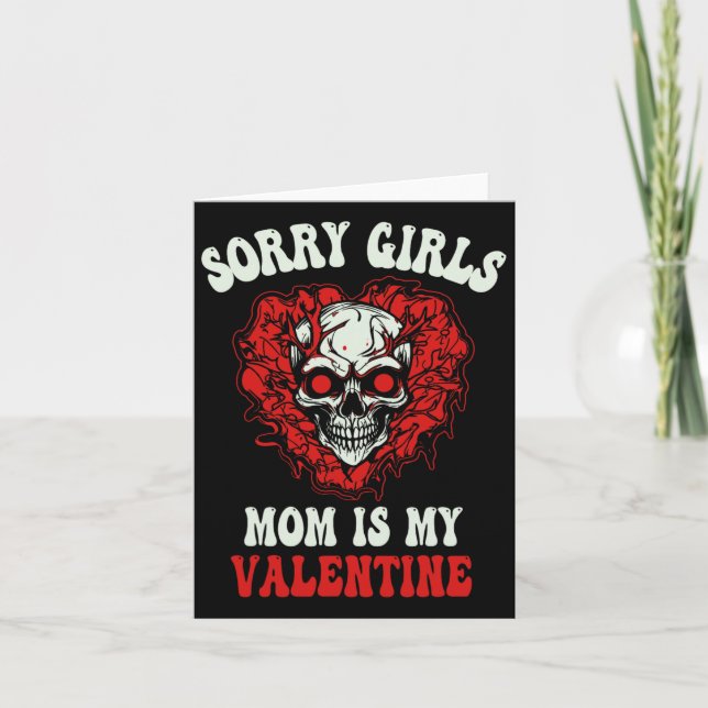 Tarjeta Chicos Fantasma Rojo Corazón Calavera Lo Siento Ch (Anverso)