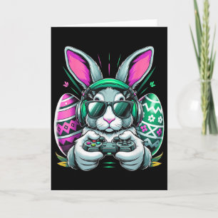 Tarjeta Chicos Feliz Día de Pascua Conejo Huevo Videojuego