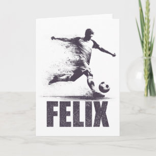 Tarjeta Chicos Fútbol Felix Nombre Personalizado Primero F