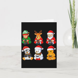 Tarjeta Chicos Jugadores De Navidad Videojuegos Santa Elfo