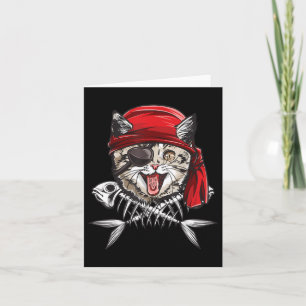 Tarjeta Chicos Piratas Del Gato Jolly Roger Flag Skull Y C