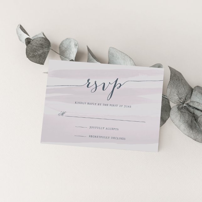Tarjeta Chiffon Watercolor RSVP | Gray Lilac (Subido por el creador)