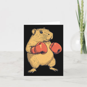 Tarjeta Chigüiro Vestido Como Un Boxeador Gracioso