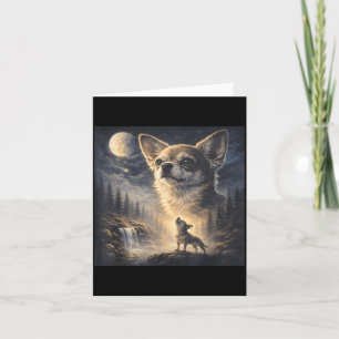 Tarjeta Chihuahua Aullando a La Luna Chihuahua Mamá Tonta