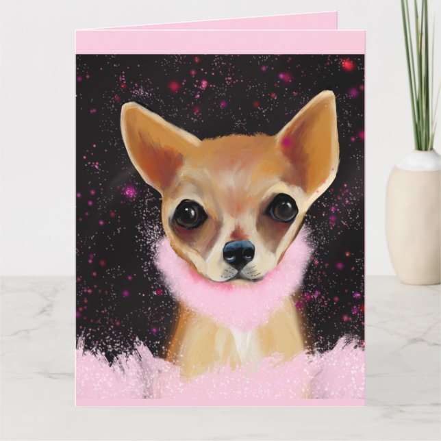 Tarjeta Chihuahua Bling      (Anverso)