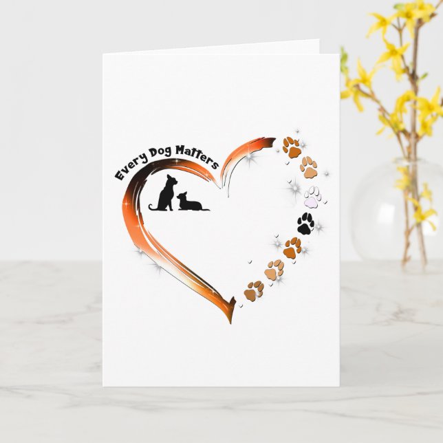 Tarjeta Chihuahua Cada Perro Importa Corazón Perro Patas (flor amarilla)