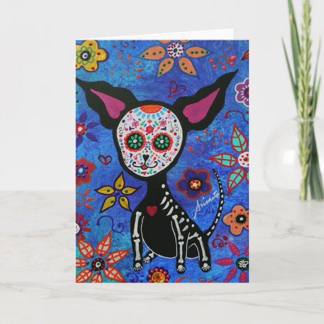 Tarjeta Chihuahua Dia de los Muertos (Anverso)