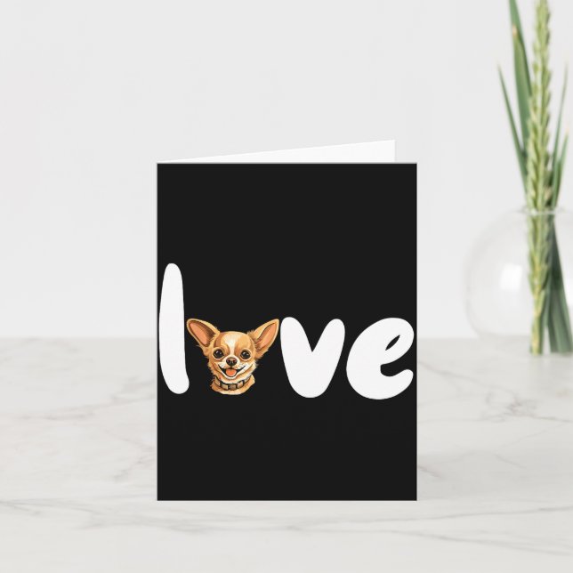 Tarjeta Chihuahua Dog Love For Valentine's Day  (Anverso)