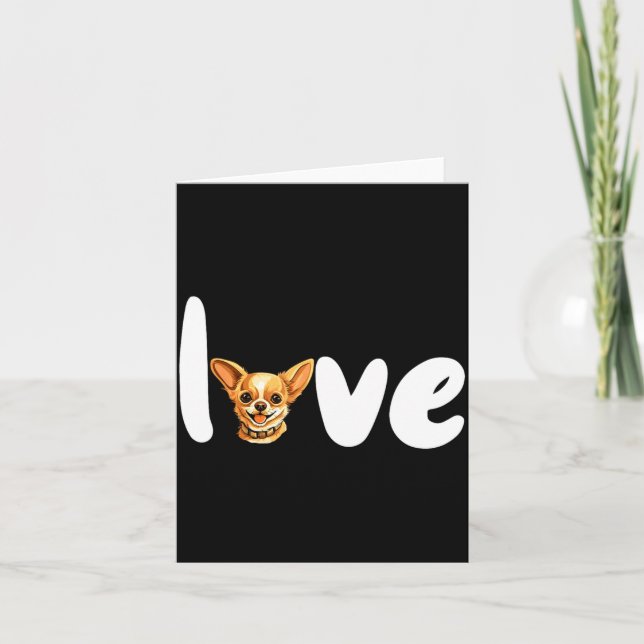 Tarjeta Chihuahua Dog Love For Valentines Day  (Anverso)