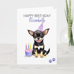 Tarjeta Chihuahua Dog Personalizado Feliz Cumpleaños