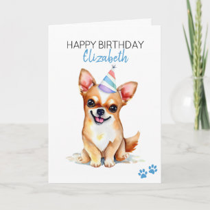 Tarjeta Chihuahua Dog Personalizado Feliz Cumpleaños