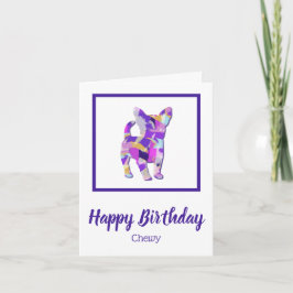 Tarjeta Chihuahua Dog Silhouette Cute cumpleaños PPY&B