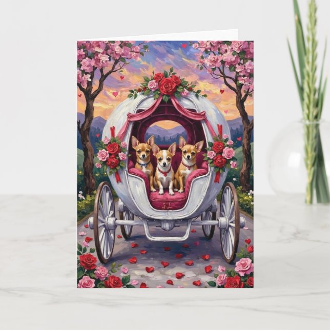 Tarjeta Chihuahua Dog Valentine's Day (Anverso)