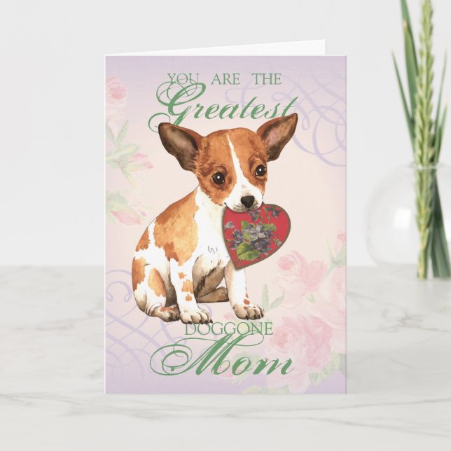 Tarjeta Chihuahua Heart Mom (Anverso)