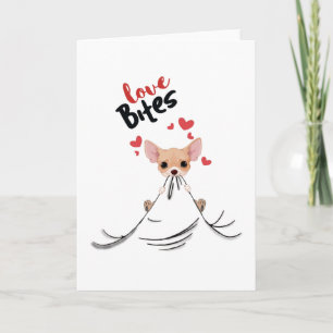 Tarjeta Chihuahua Love muerde regalos Día de San Valentín 
