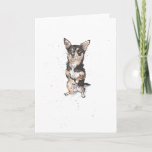 Tarjeta Chihuahua negro y café Cumpleaños divertido de per