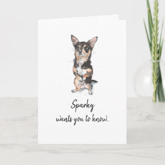 Tarjeta Chihuahua negro y café personalizado día del padre