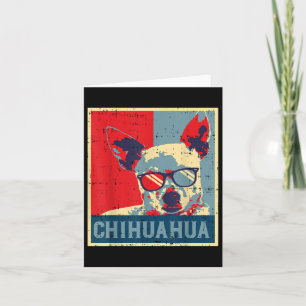 Tarjeta Chihuahua Obama Poster Vintage Chiwawa Perro Lover