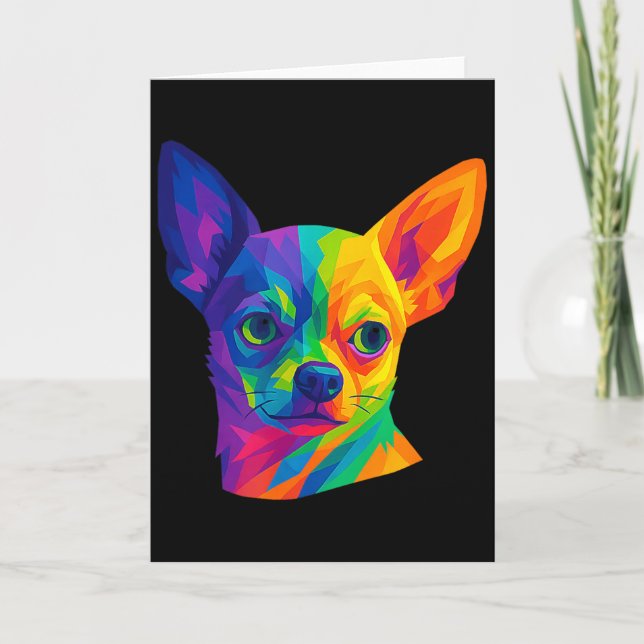 Tarjeta Chihuahua P Art Rtrait For Dog Owners  (Anverso)