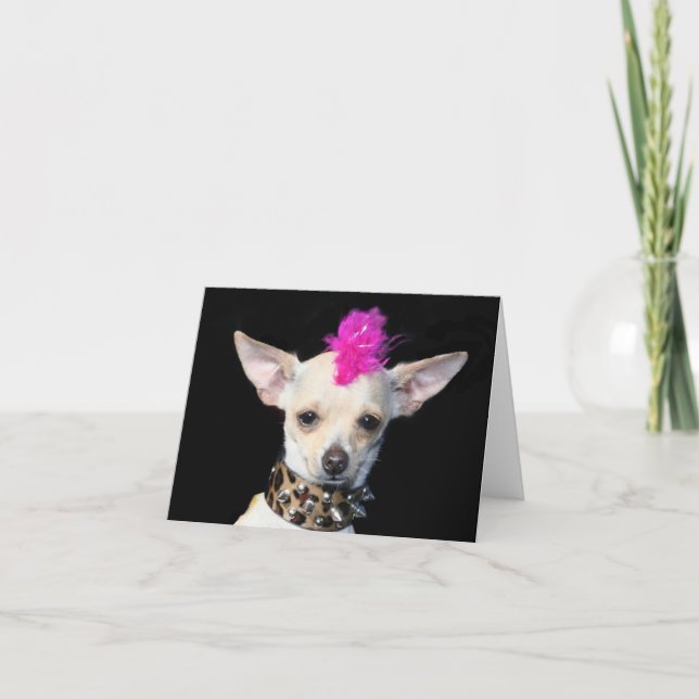 Tarjeta Chihuahua punky Notecard (Anverso)