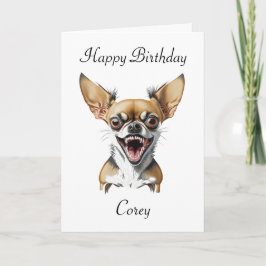 Tarjeta Chihuahua Puns Felices cumpleaños