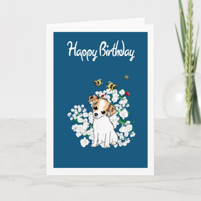 Tarjeta Chihuahua Puppy Birthday Card - Añadir su propio s (Anverso)
