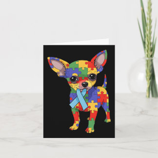 Tarjeta Chihuahua Puzzle Autism Awareness Autistic Women