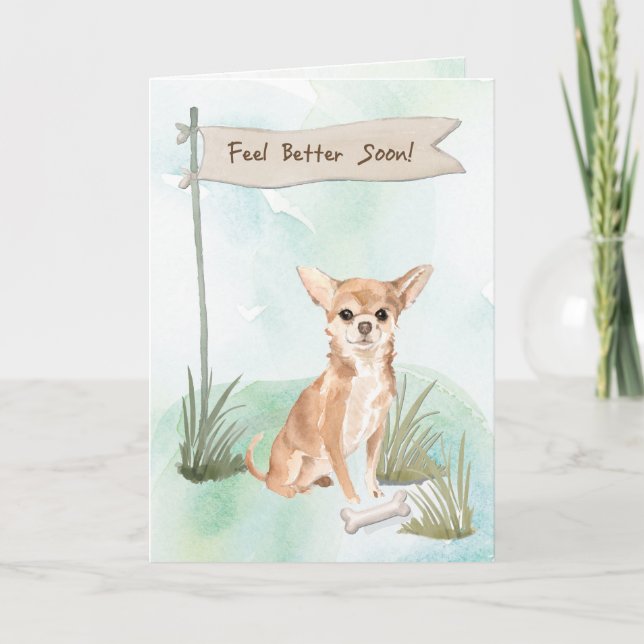 Tarjeta Chihuahua se siente mejor después de la cirugía a  (Anverso)