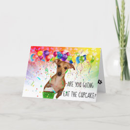 Tarjeta Chihuahua, un feliz cumpleaños feliz con torta