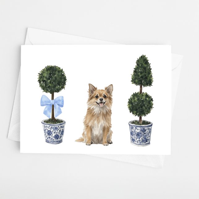 Tarjeta Chihuahua Watercolor Chinoiserie Perro picante (Subido por el creador)