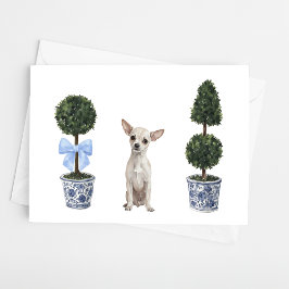 Tarjeta Chihuahua Watercolor Chinoiserie Perro picante