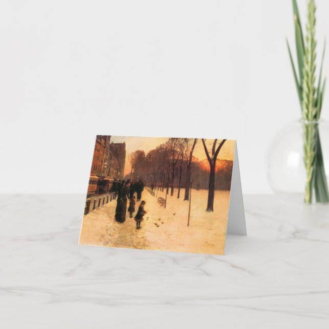 Tarjeta Childe Hassam - Boston en el ocaso cotidiano (Anverso)