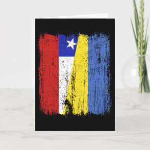 Tarjeta Chile Ucrania Media Bandera Herencia Chilena Ucran