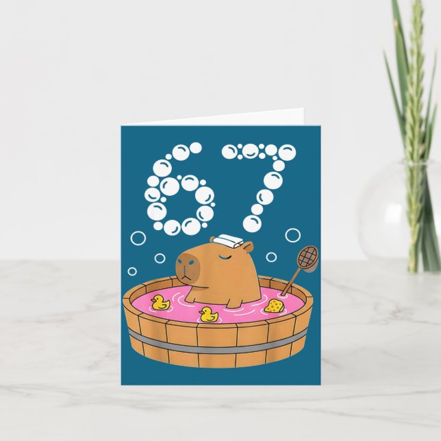 Tarjeta Chill Bath Tub Capybara Sauna 67 Relaxed Animal Fu (Anverso)