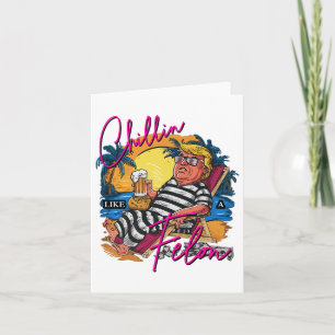 Tarjeta Chillin Como Una Cerveza De Verano Rosa Felon Retr