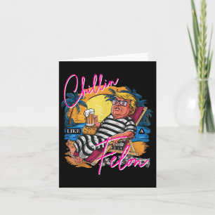 Tarjeta Chillin Como Una Cerveza De Verano Rosa Felon Retr