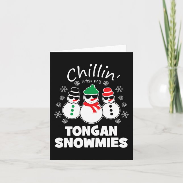 Tarjeta Chillin Con Mi Tonga Nieva Navidades Divertidos (Anverso)
