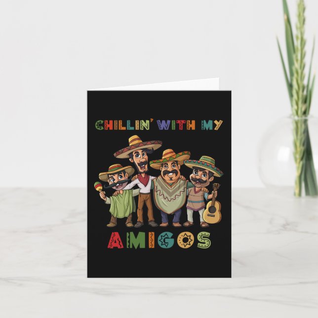 Tarjeta Chillin con mis amigos Cinco de Mayo (Anverso)