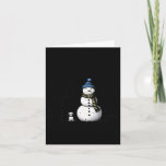 Tarjeta Chillin' Con Mis Navidades Snowmis Snowman<br><div class="desc">Chillin' Con Mis Navidades Snowmiers Frosty Snowman Y El Perro</div>