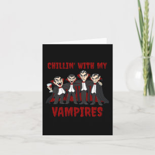 Tarjeta Chillin Con Mis Vampiros Halloween Chicas Niños