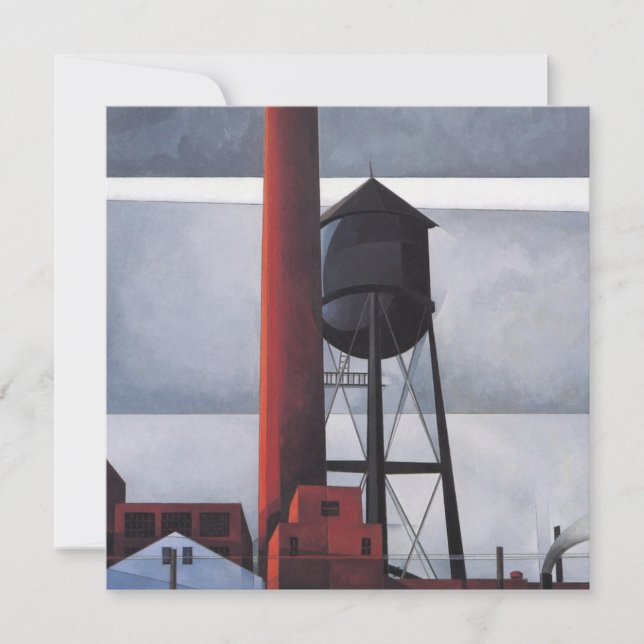 Tarjeta Chimenea y Torre del Agua (por Charles Demuth) (Anverso)